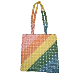 Isaac Mizrahi Rainbow color beaded handbag purse